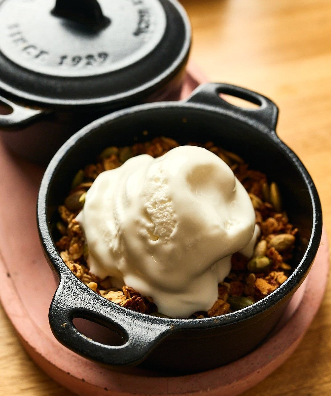 Mini crumble de pera